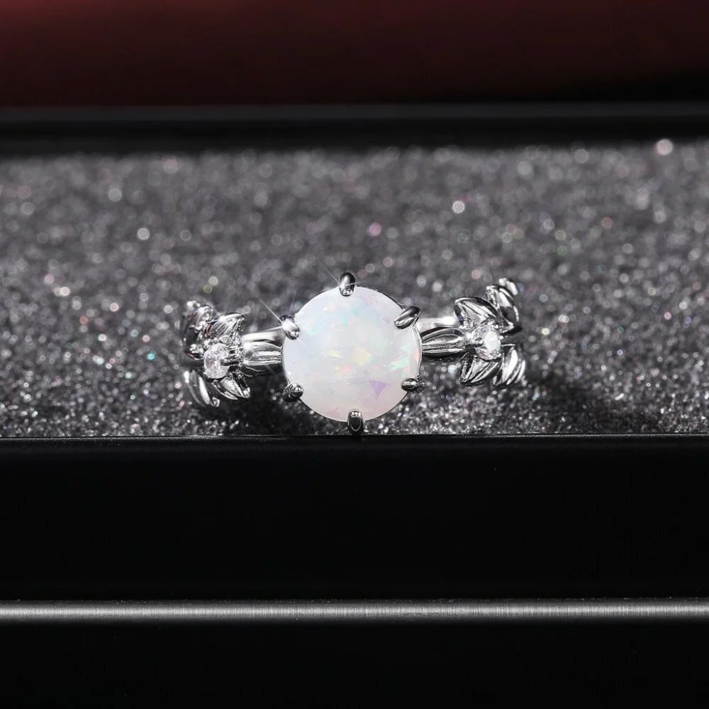 💥Dainty Opal CZ Silver Plated Beautiful Fashion Trendy UNVN12033 - Picture 2 of 6